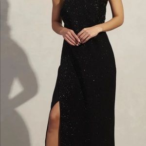 Sachin and Babi strapless beaded black gown